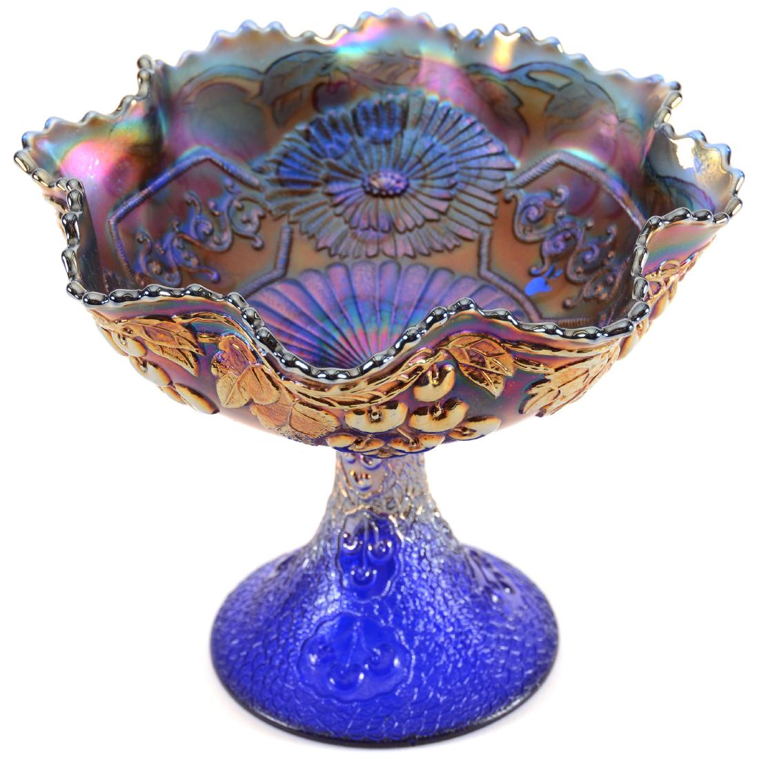 Carnival Glass Compote - 7.75" X 9.5" (1 of 2)