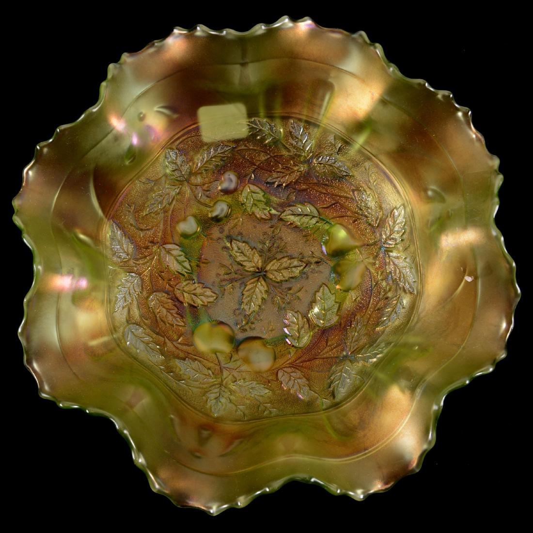 Carnival Glass Footed Bowl - 8.75" (1 of 2)