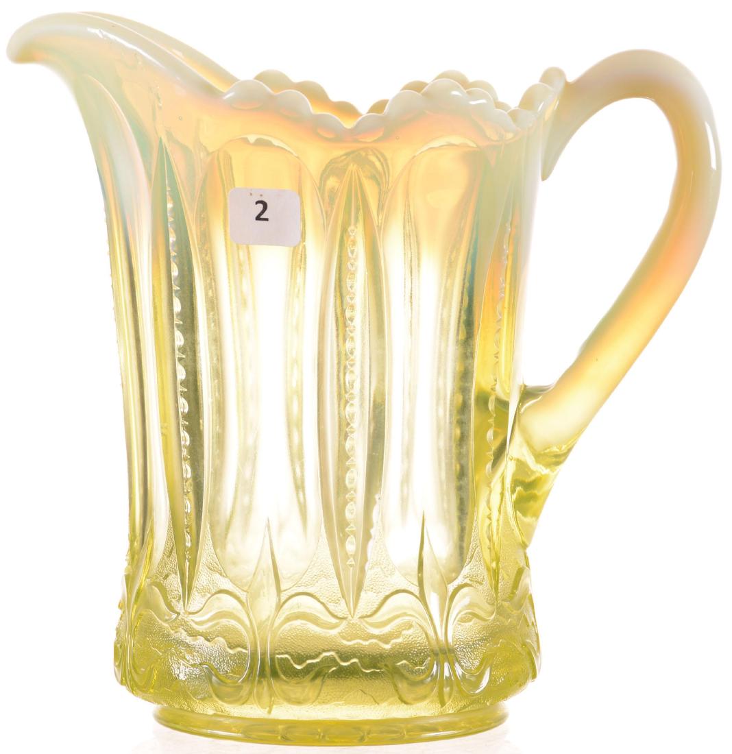 Pitcher - Victorian Yellow Opalescent Glass - 8.75" (1 of 3)