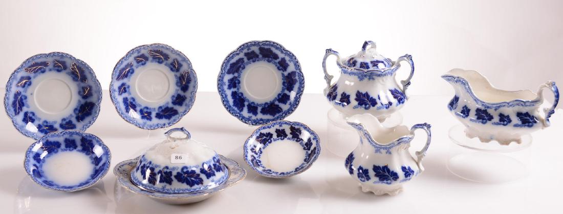 (9) Pieces Normandy Pattern Flow Blue by Johnson Bros (1 of 10)