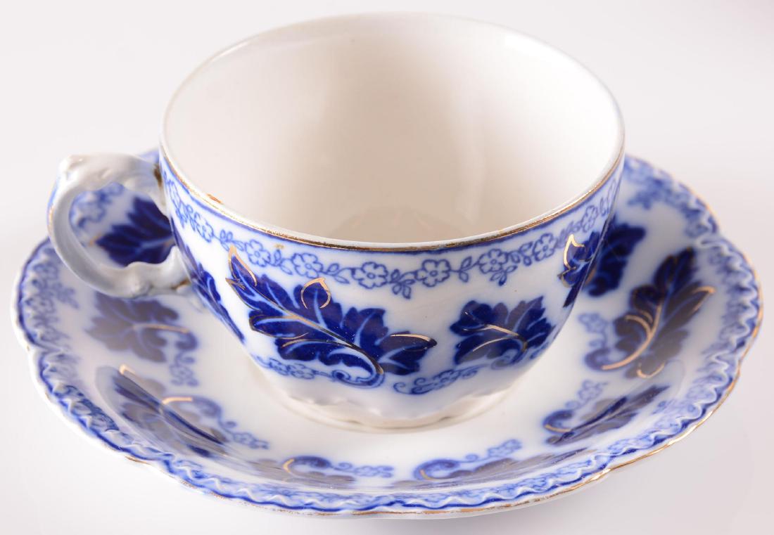 (10) Cups & Saucers- Normandy Pattern Flow Blue (1 of 4)
