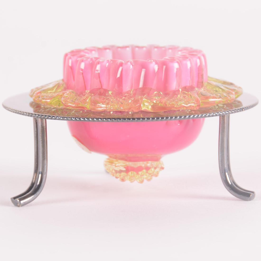 Salt Dip - 1.5" X 3" - Pink Cased Art Glass (1 of 3)