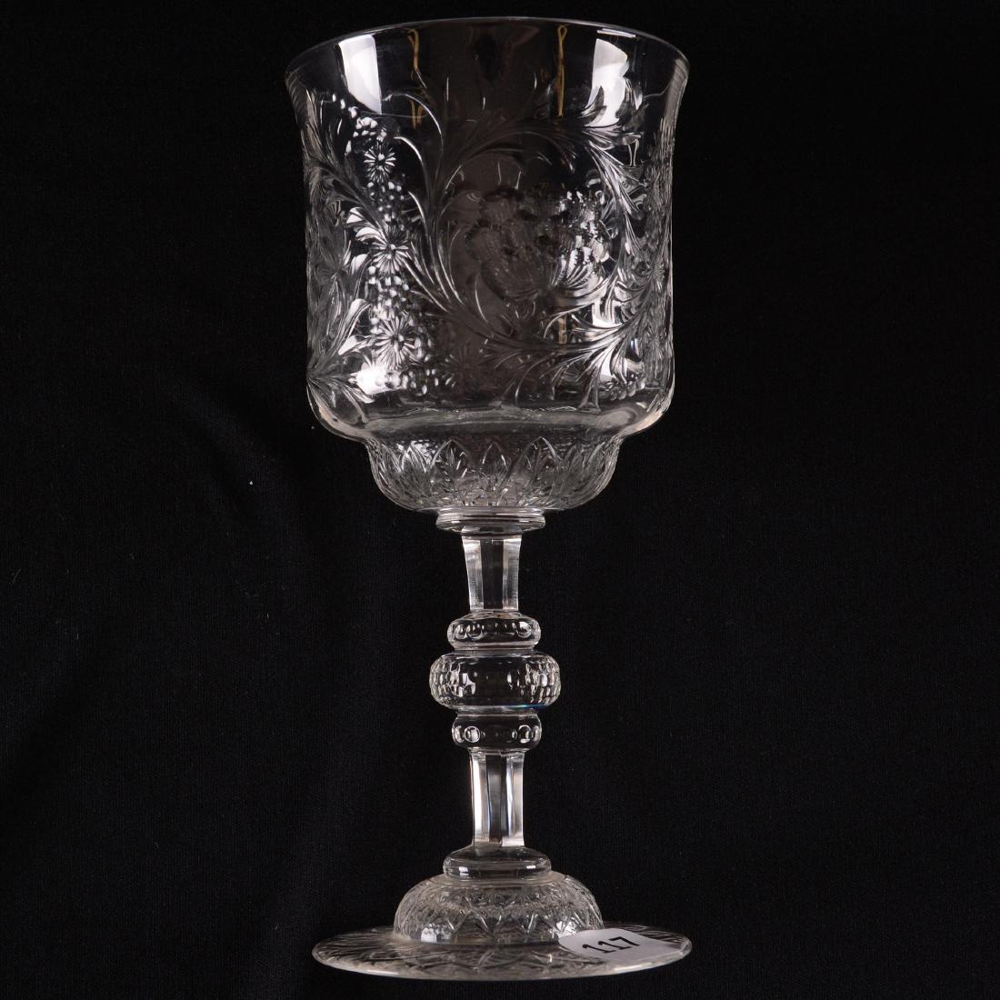 Water Goblet - Brilliant Period Cut Glass - 6.75" (1 of 2)