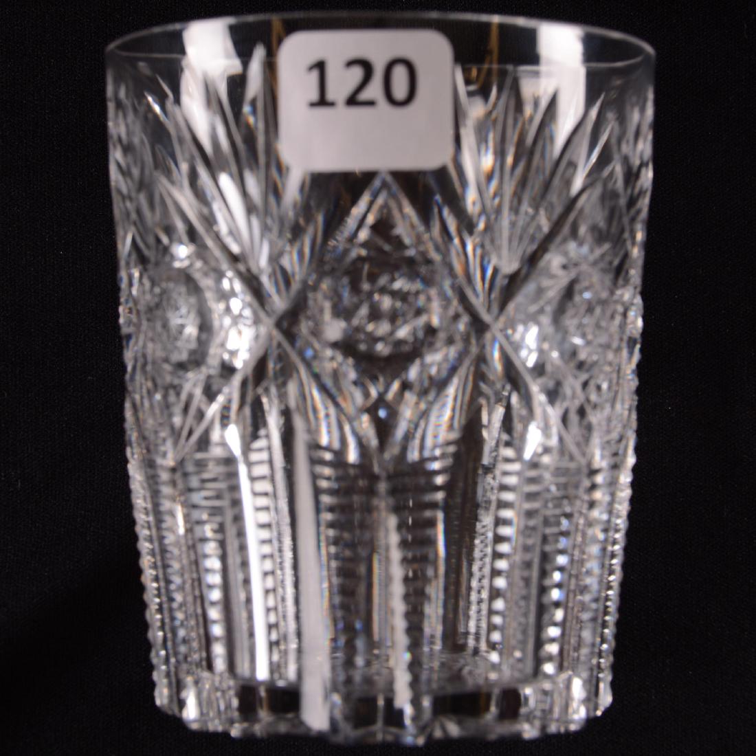Tumbler - American Brilliant Cut Glass - 3.625": Tumbler - American Brilliant Cut Glass - 3.625" Signed Hawkes Brunswick Pattern - Signature Is Hard to See
