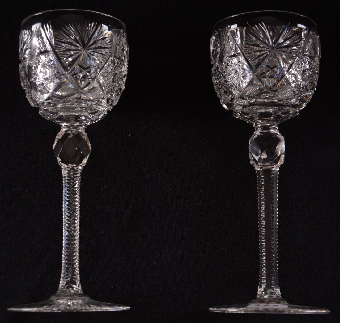 Pair Rhine Wines - American Brilliant Cut Glass - 7" (1 of 2)