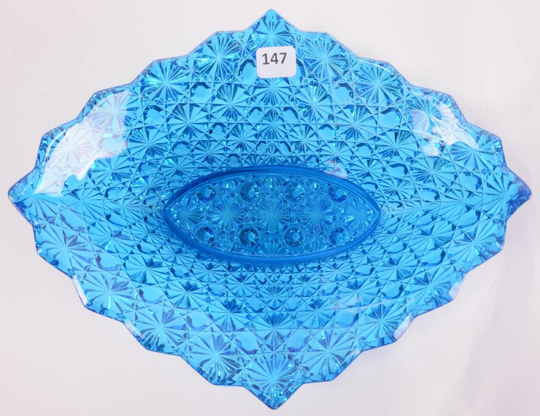Blue Button & Daisy Pattern Glass Bowl (1 of 3)