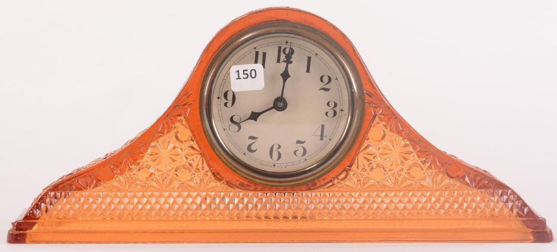 Rare Pattern Glass Mantel Clock - 6.25" X 14" (1 of 3)