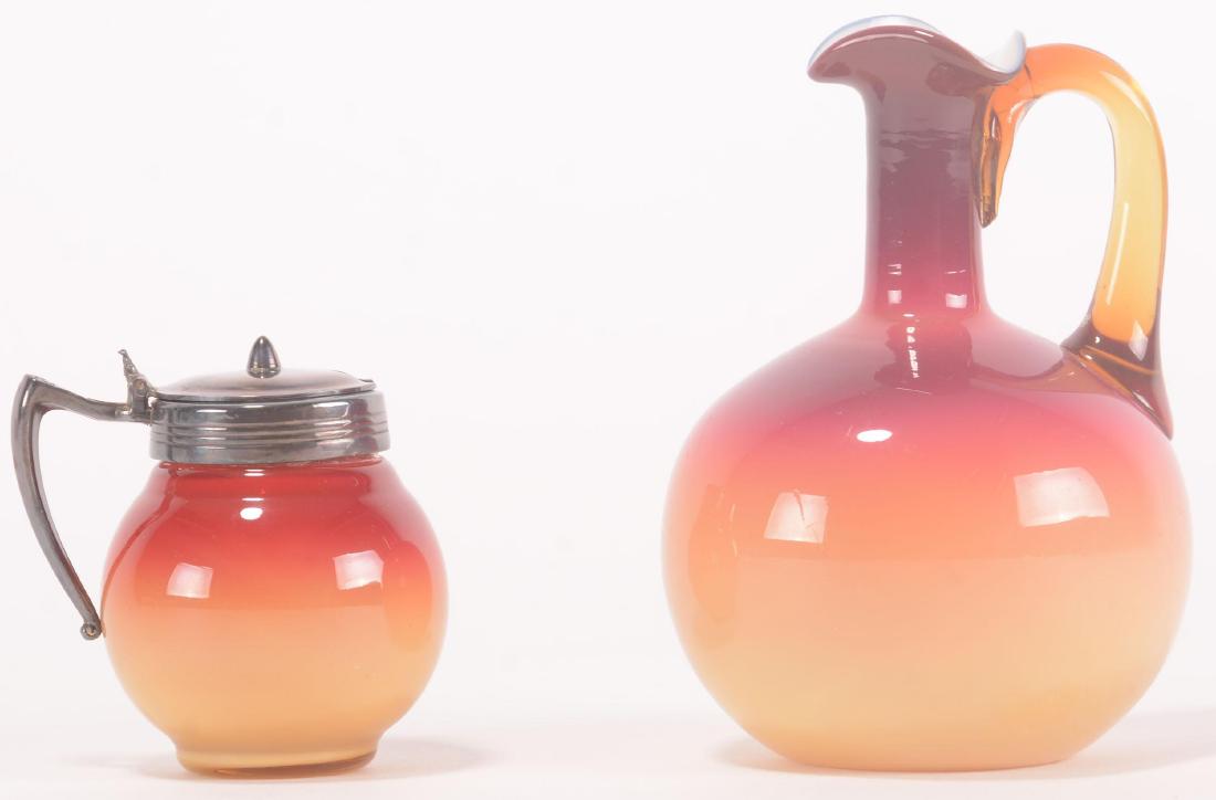 (2) Wheeling Peachblow Art Glass Items (1 of 3)