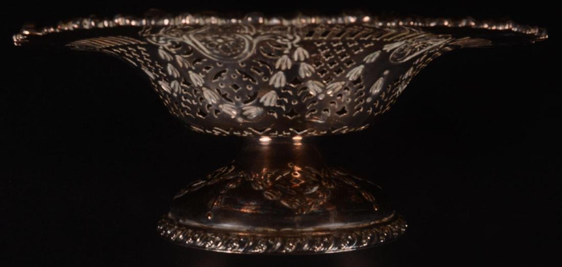 Ornate Embossed Silverplate Compote - 3.5" X 9.5" (1 of 4)