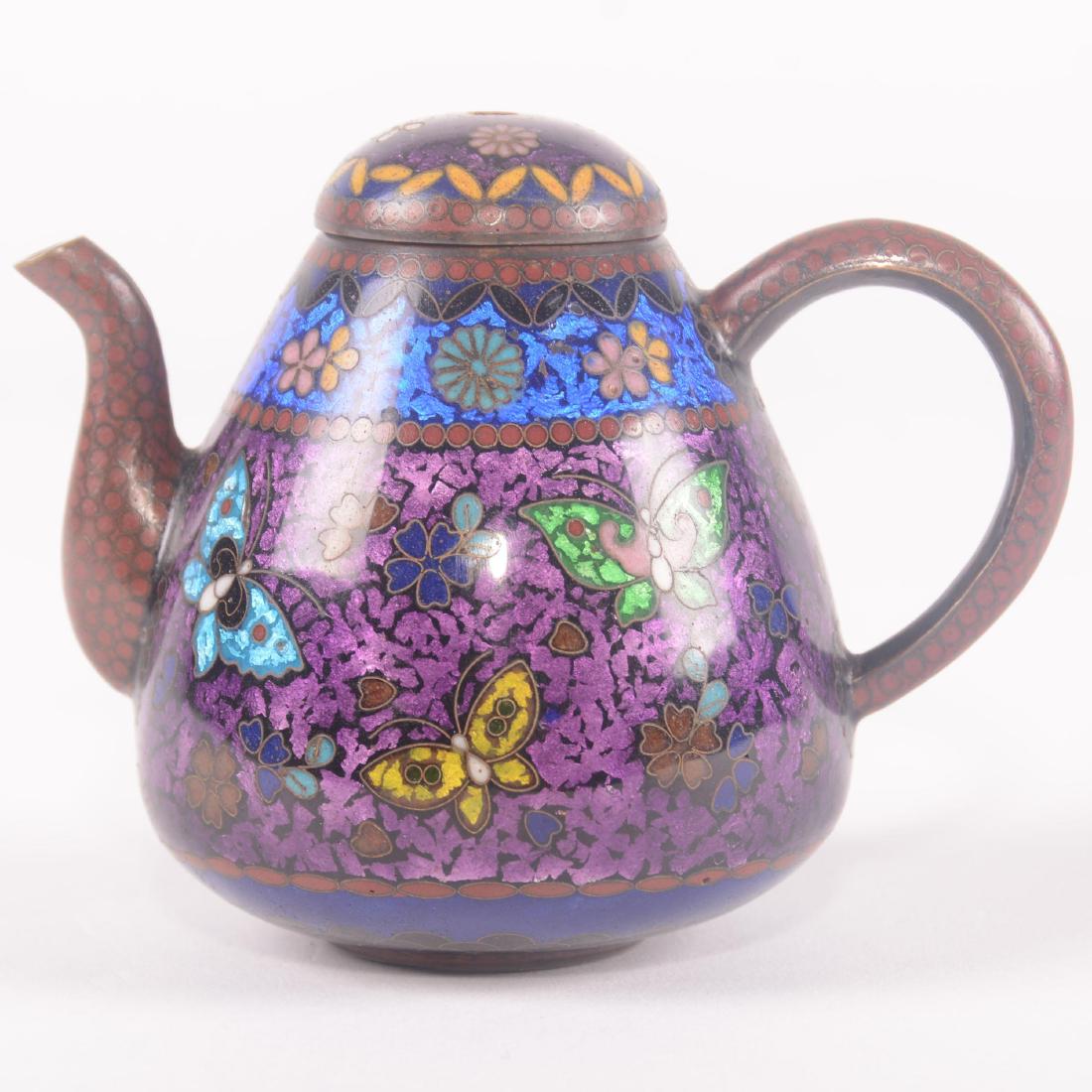 Miniature Tea Pot - Cloisonne - 3" X 4" (1 of 3)