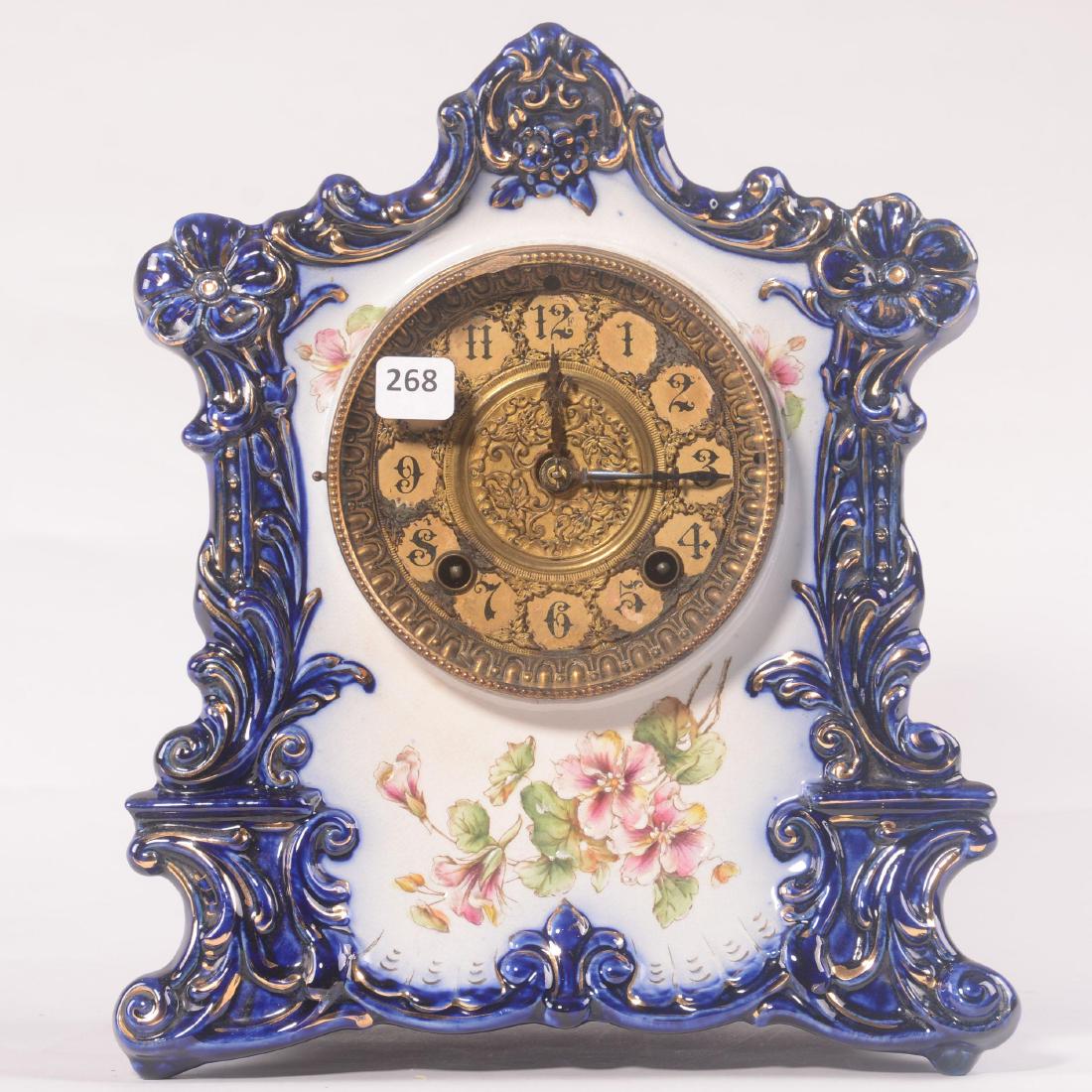 Porcelain Mantel Clock - 11.75"X 10"- Royal Bonn Style (1 of 2)