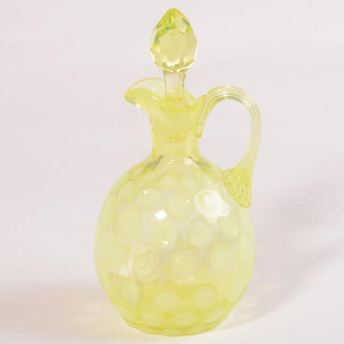 Cruet Bottle - Vaseline Coinspot - 7" (1 of 2)