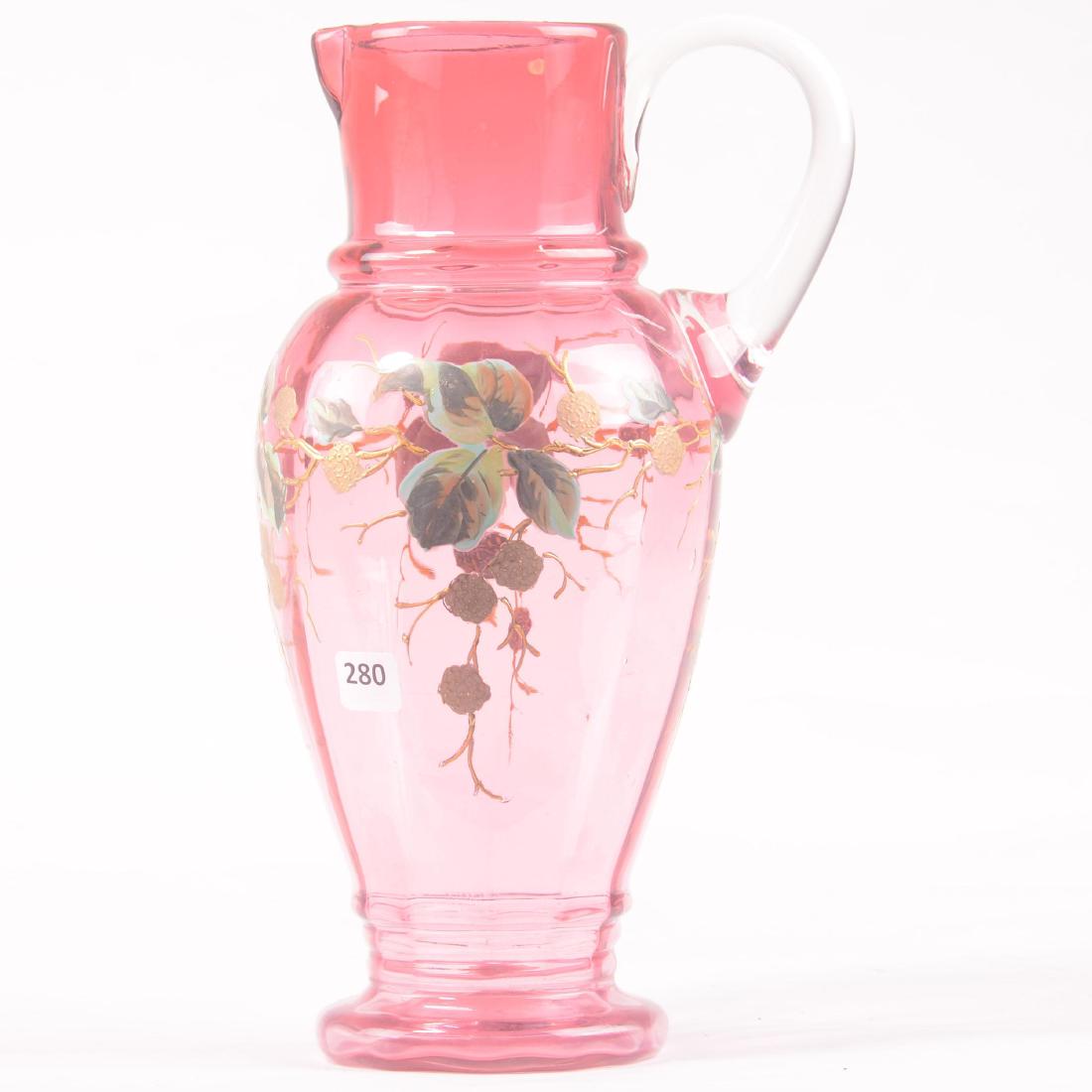 Pitcher - Cranberry Victorian Art Glass - 12" (1 of 3)