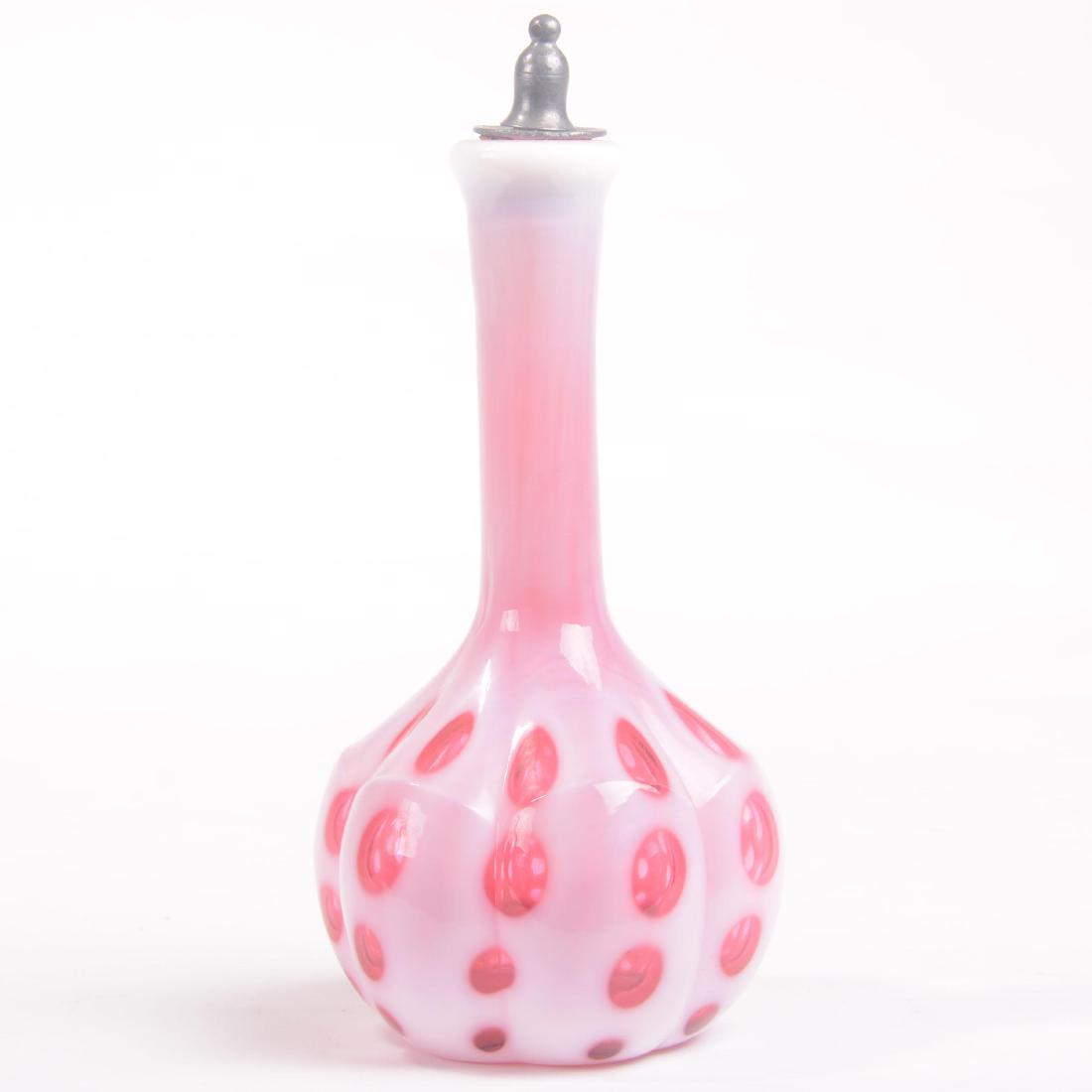 Barber Bottle - Victorian Cranberry Opalescent - 8" (1 of 2)