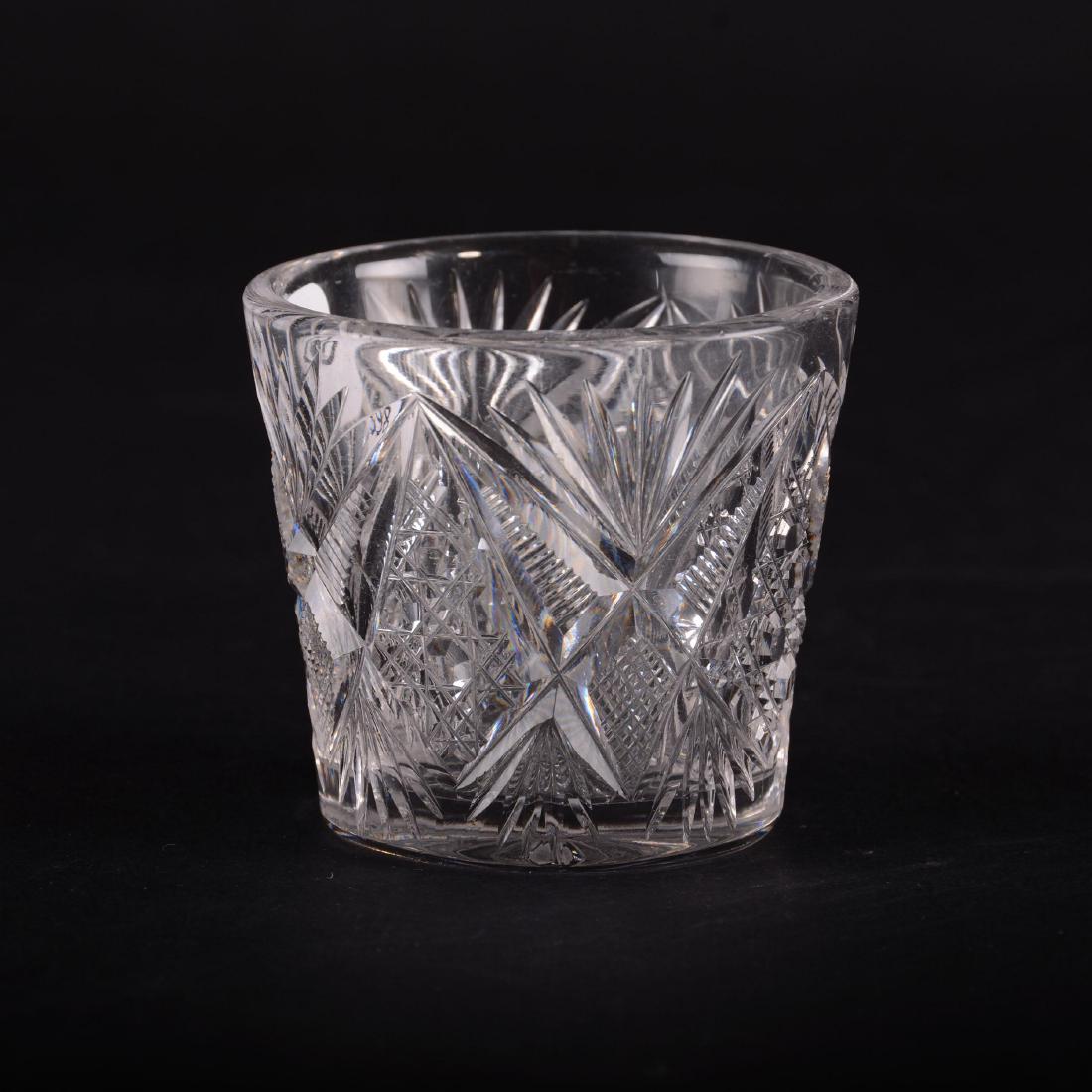 Whiskey Tumbler - American Brilliant Cut Glass: Whiskey Tumbler - American Brilliant Cut Glass 2.5" X 2.75" - Signed J. Hoare Crosby Pattern - Ray Cut Base