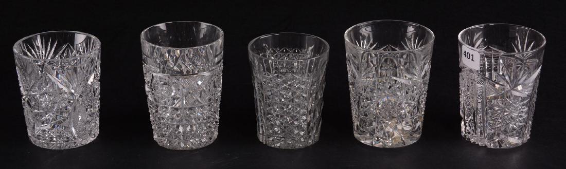 (10) Tumblers - American Brilliant Cut Glass: (10) Tumblers - American Brilliant Cut Glass - Sizes Range from 3.5" to 4" - Tumblers Include Libbey, Sterling, Marshall Field, Hawkes and More - See Photos for Details