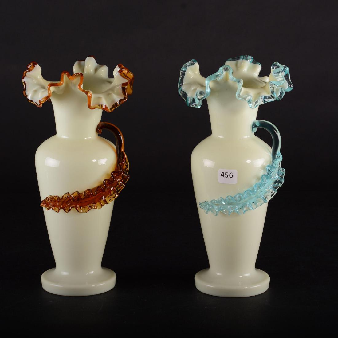 Pair Vases - Art Glass - 11" (1 of 2)