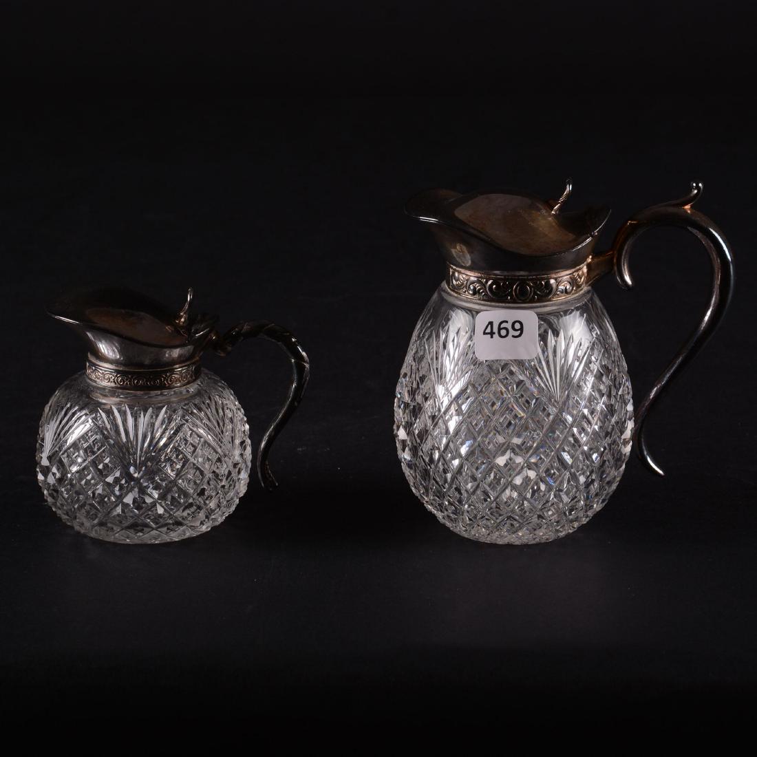 (2) American Brilliant Cut Glass Syrup Pitchers (1 of 2)