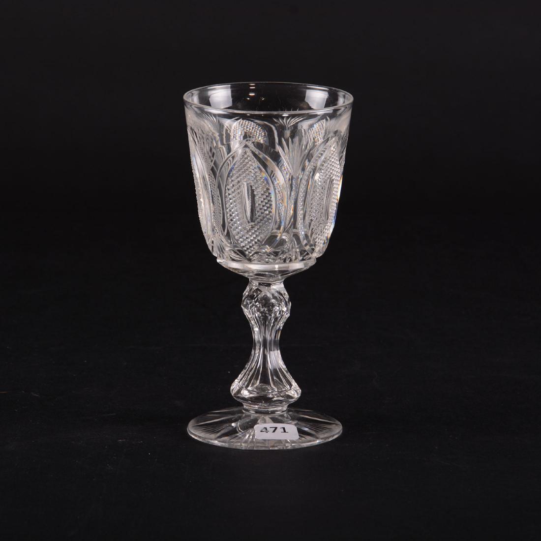 Water Goblet - American Brilliant Cut Glass - 7" (1 of 2)