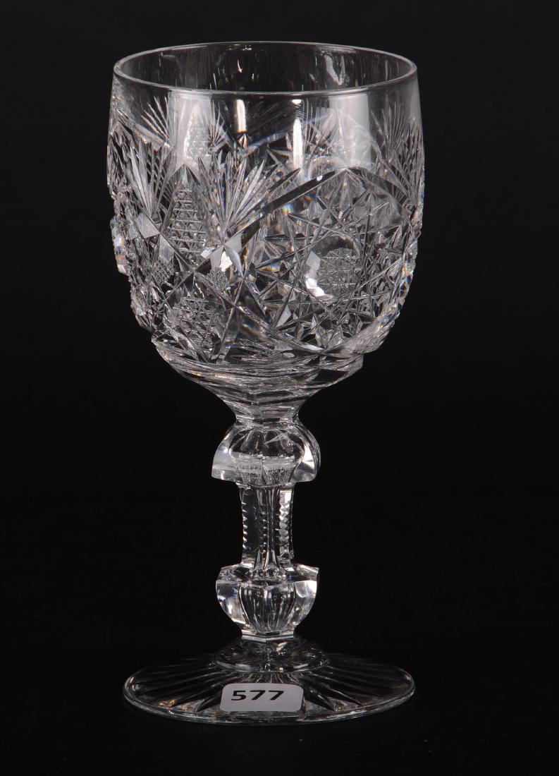 Water Goblet - American Brilliant Cut Glass - 7" (1 of 2)