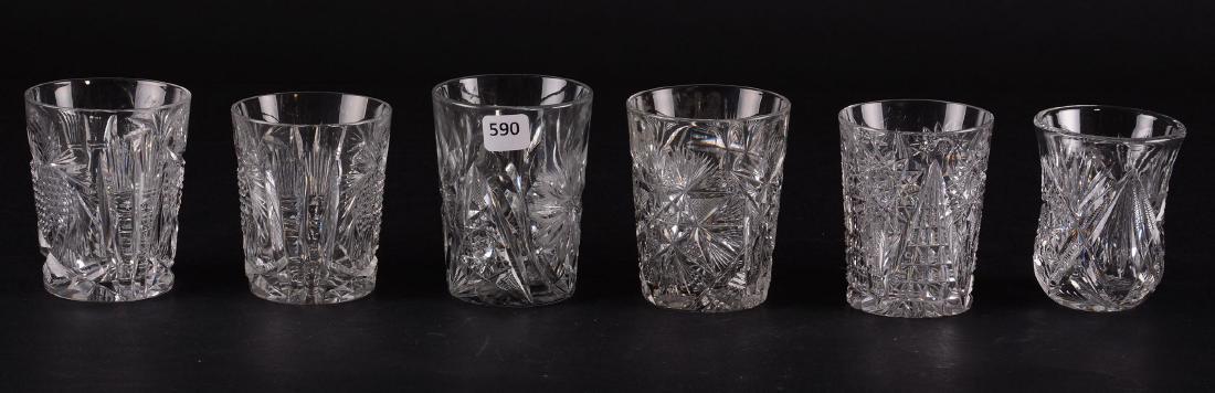 (6) Assorted American Brilliant Cut Glass Tumblers (1 of 2)