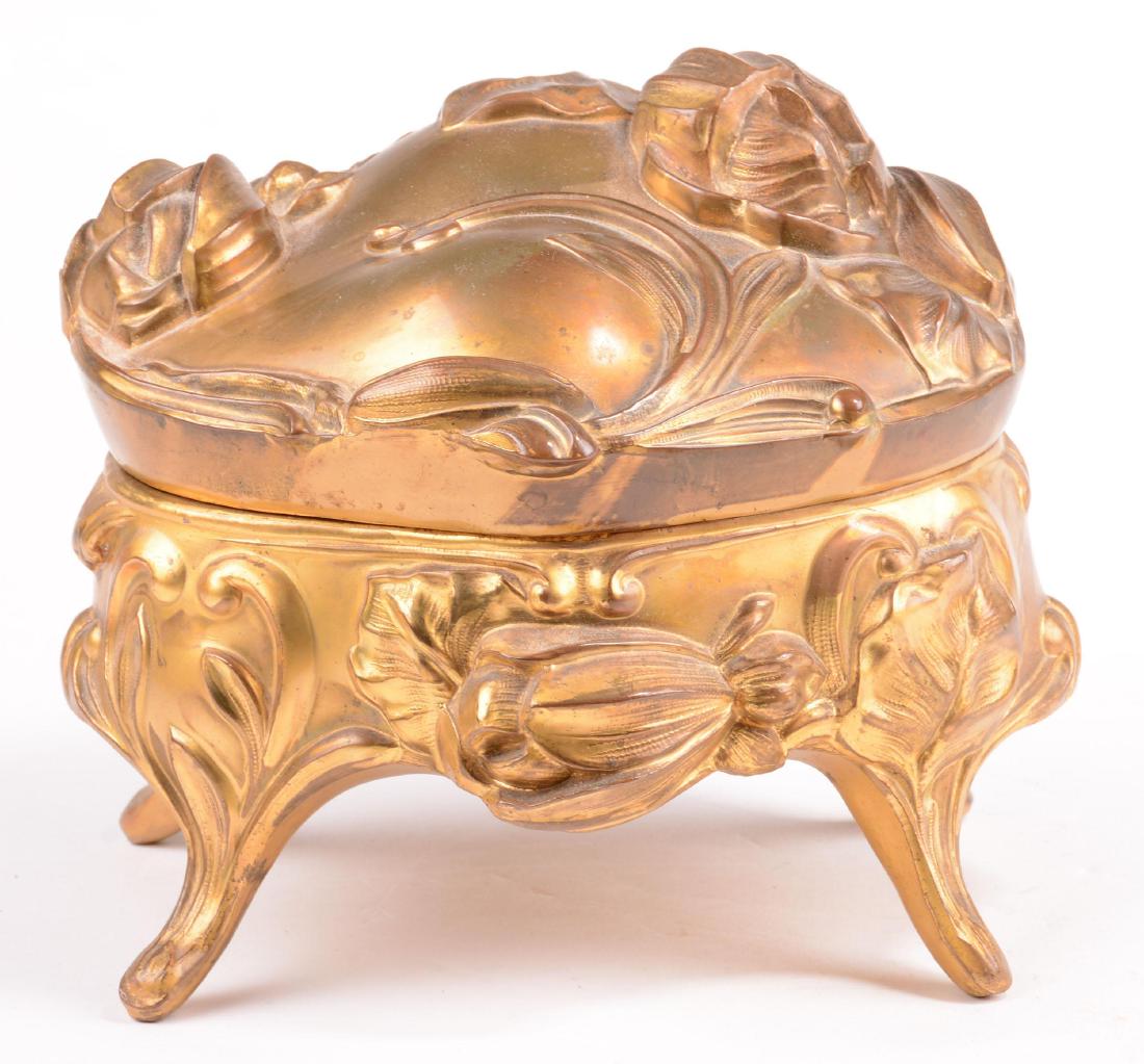 Jewel Box - Gilt Metal Victorian Art Nouveau Style (1 of 4)
