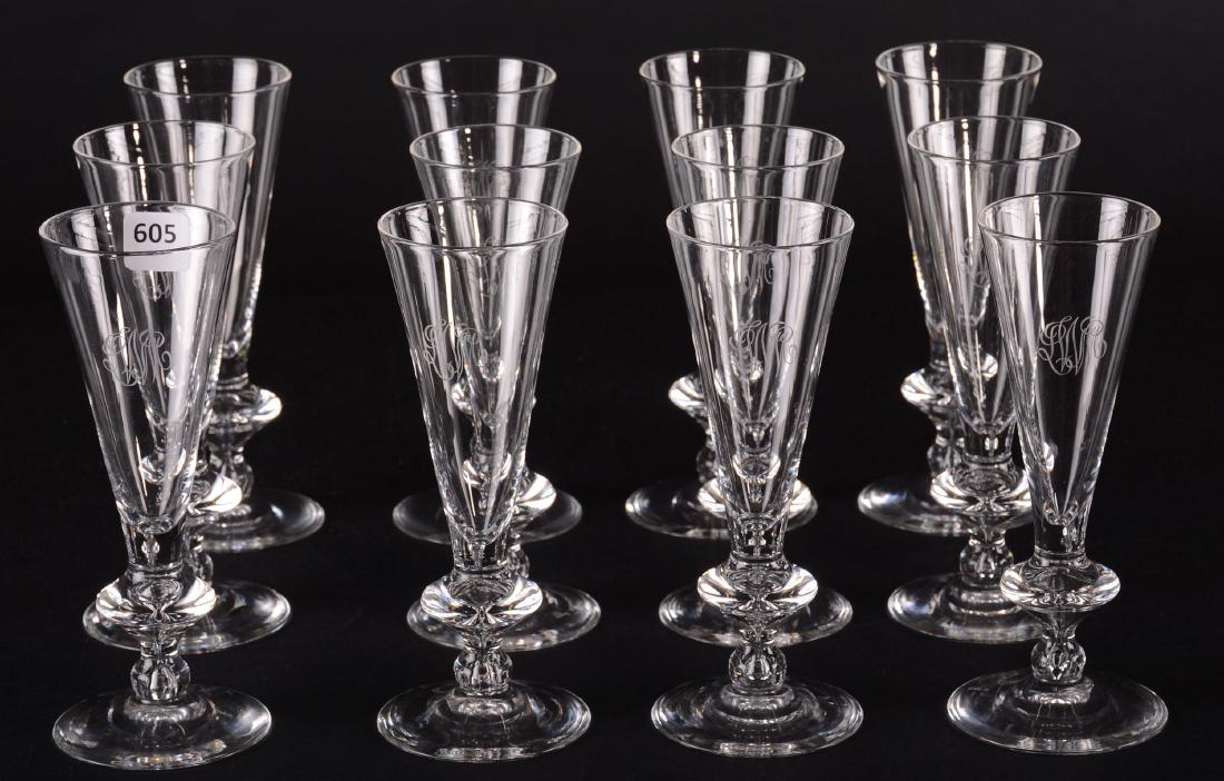 (12) Tall Wines - Signed Steuben - 7" (1 of 5)