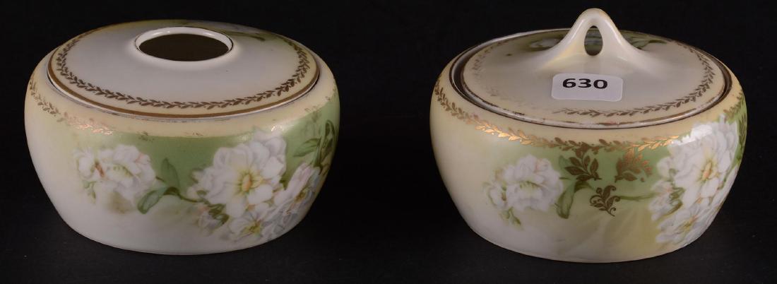 Powder Box & Hair Receiver - Unmarked R.S. Prussia - 4" (1 of 2)