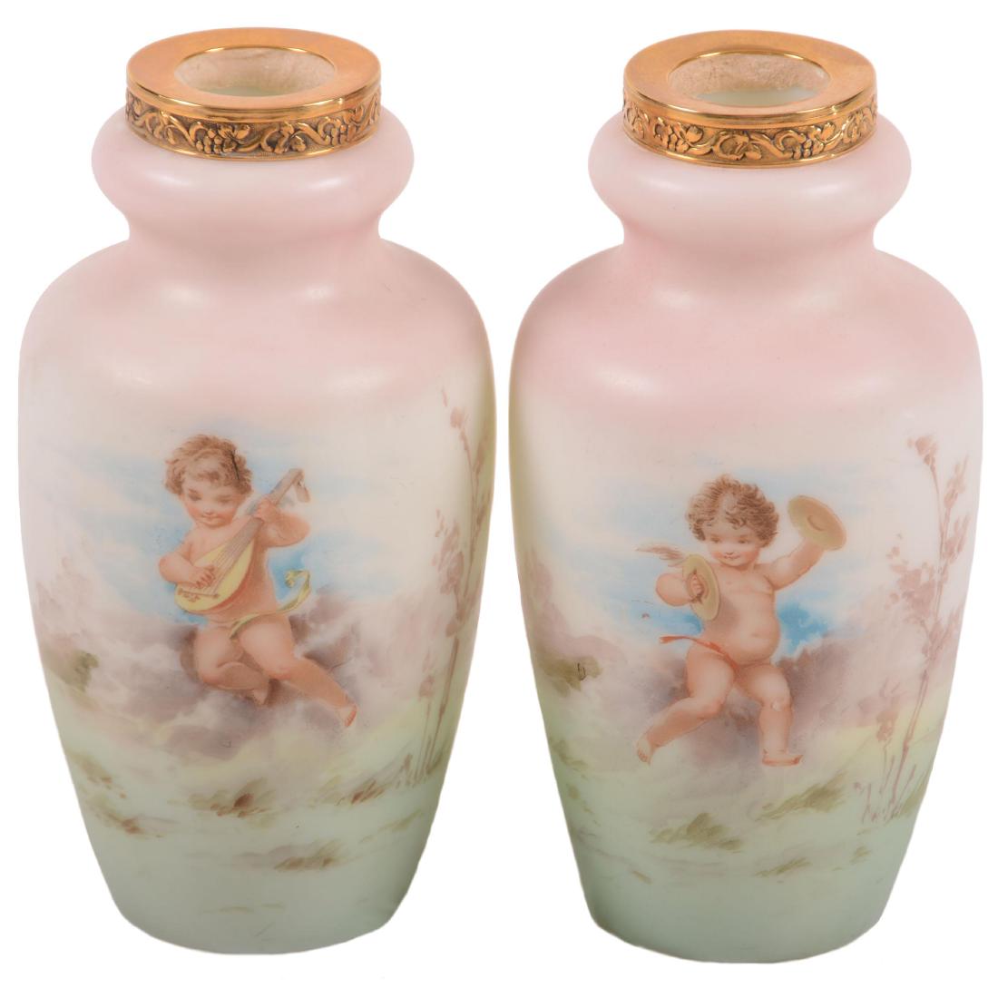 Pair Vases - Wave Crest Stamp Mark - 6.25" X 3.25" (1 of 2)