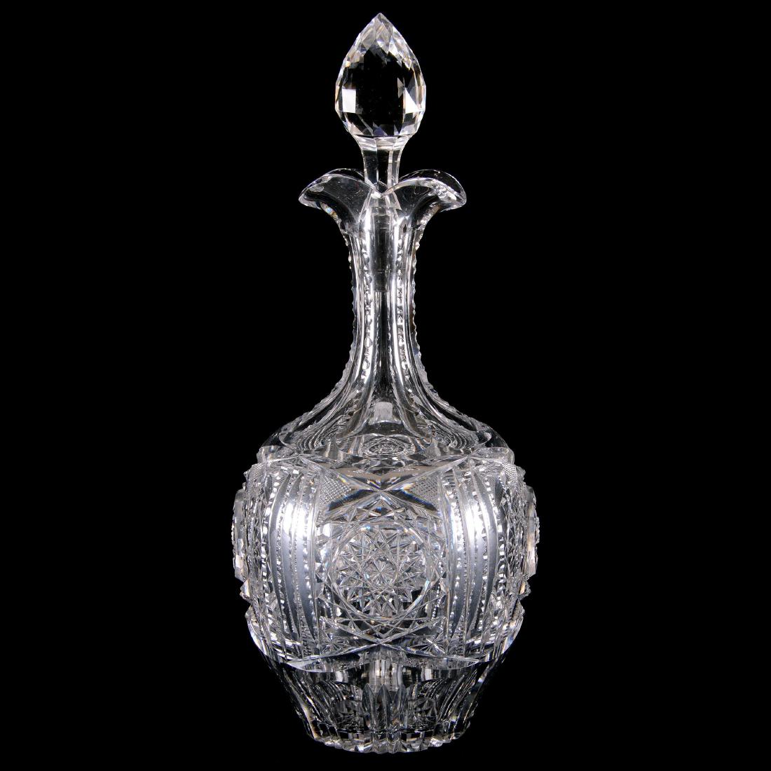 Decanter - American Brilliant Cut Glass - 13" X 5" (1 of 3)