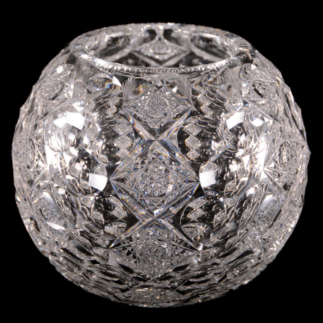 Rose Bowl - American Brilliant Cut Glass - 6" X 7" (1 of 2)