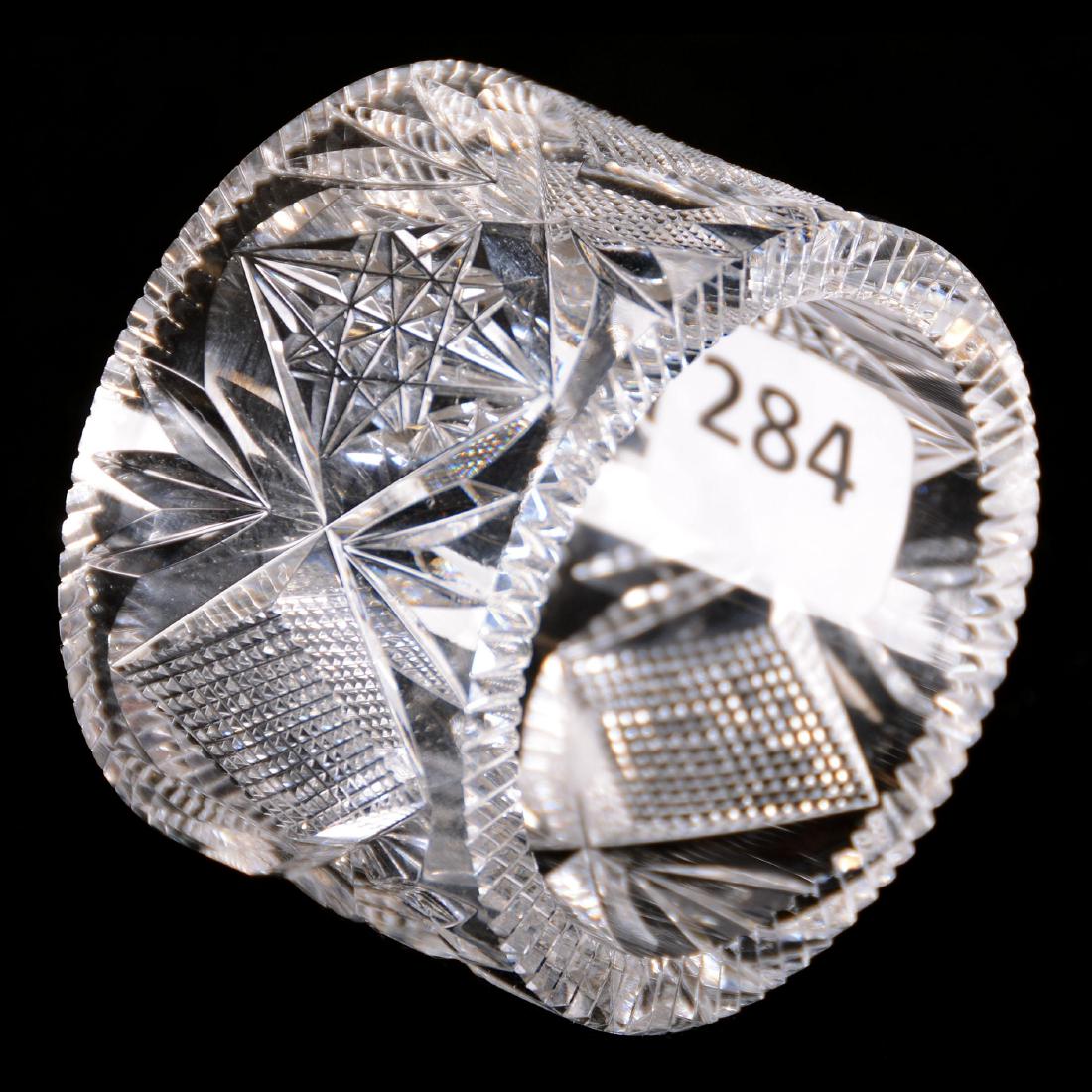 Napkin Ring - American Brilliant Cut Glass -2.25": Napkin Ring - American Brilliant Cut Glass -2.25" Hobstar, Strawberry Diamond and Fan Motif - Same Pattern, Different Shape, shown in Monroe Catalog #11, Page 78