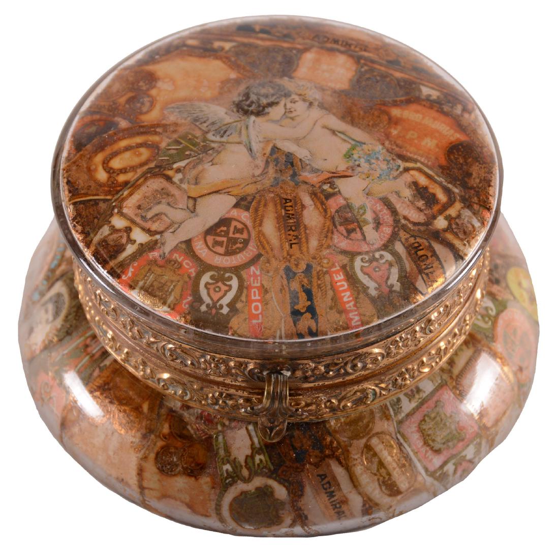 Crystal Cigar Label Box - Unmarked Wave Crest-2.5"X4.5" (1 of 4)