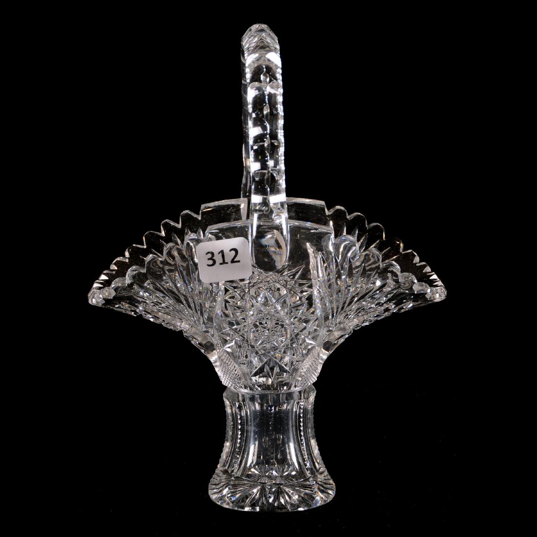 Basket - American Brilliant Cut Glass - 8.25" X 6" (1 of 2)