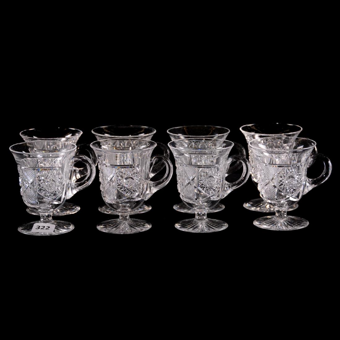 (8) Punch Cups-American Brilliant Cut Glass-3.5"X2.75" (1 of 1)