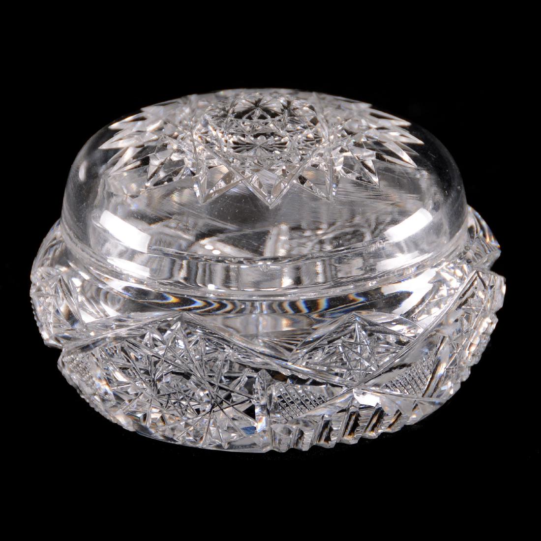 Covered Box - American Brilliant Cut Glass - 2" X 3" (1 of 3)