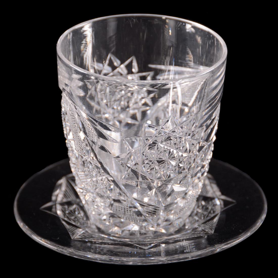 Egg Cup & Plate -American Brilliant Cut Glass - 3"X4" (1 of 3)