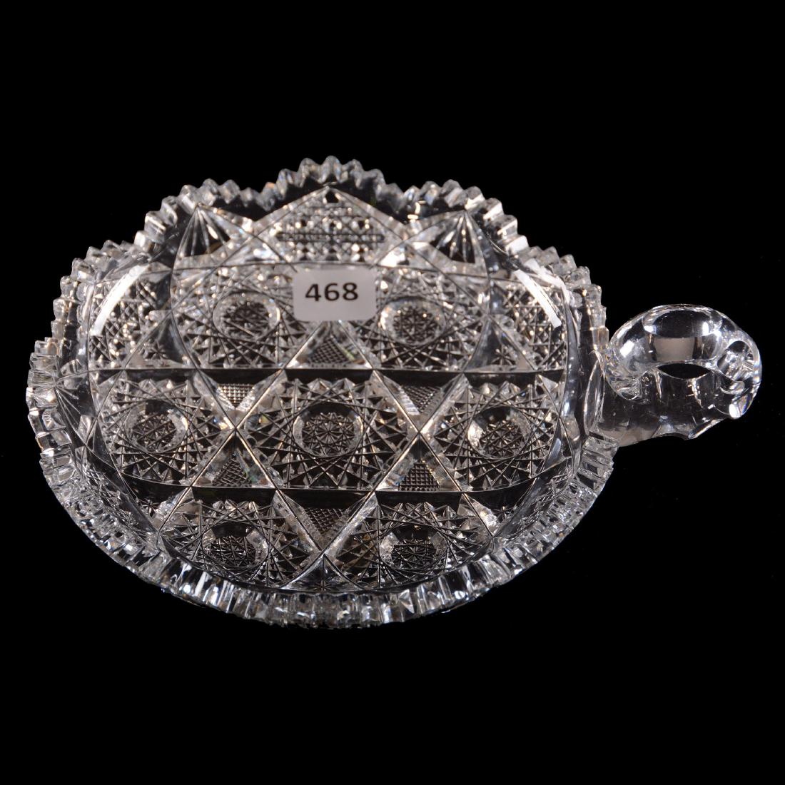 Handled Nappy - American Brilliant Cut Glass - 6"X7.5" (1 of 2)