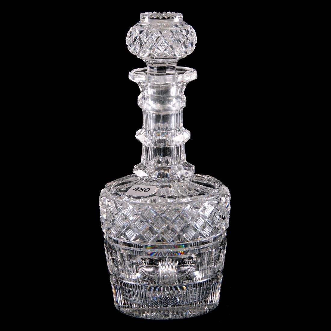 Decanter - American Brilliant Cut Glass -9.5" X 4.25" (1 of 2)