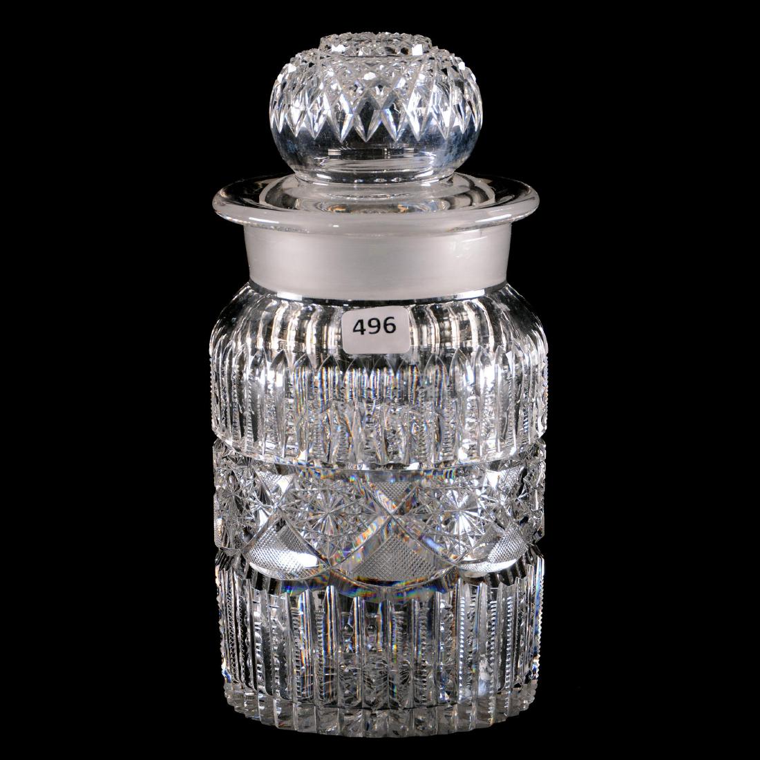 Humidor - American Brilliant Cut Glass - 9" X 4.25" (1 of 3)