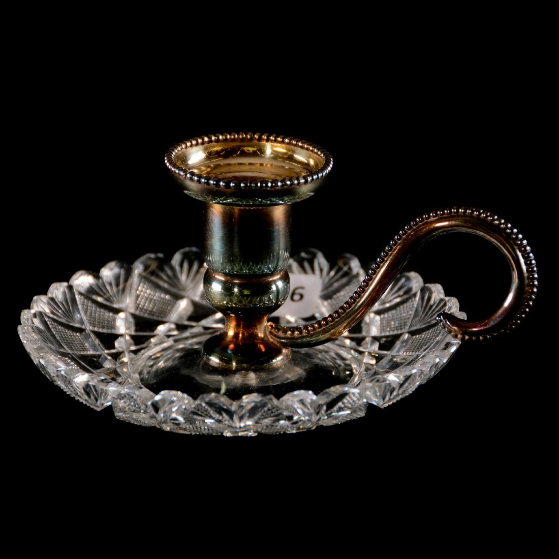 Chamberstick - American Brilliant Cut Glass - 3" X 5.75 (1 of 3)