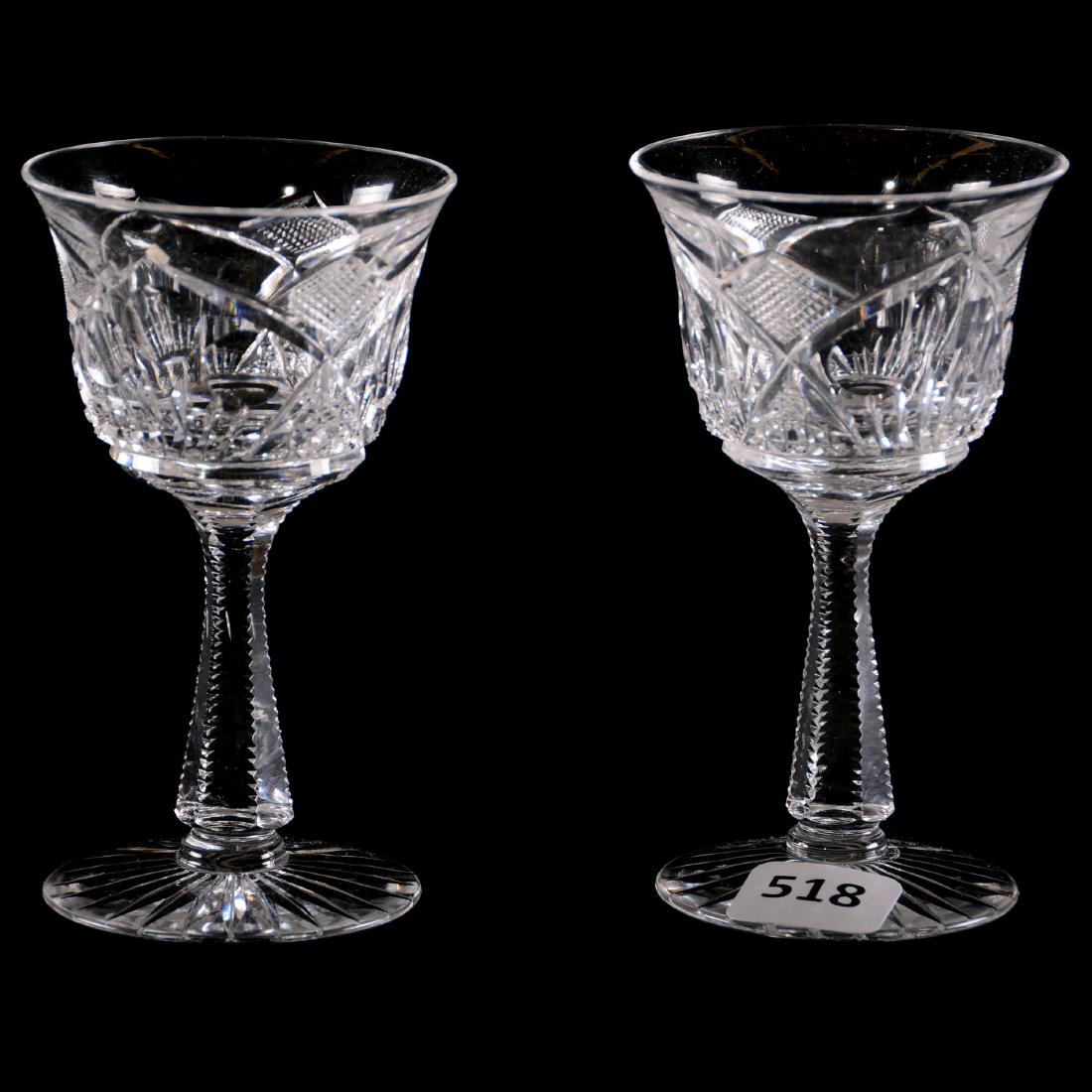 Pair Wines - American Brilliant Cut Glass -4.25"X2.5" (1 of 4)