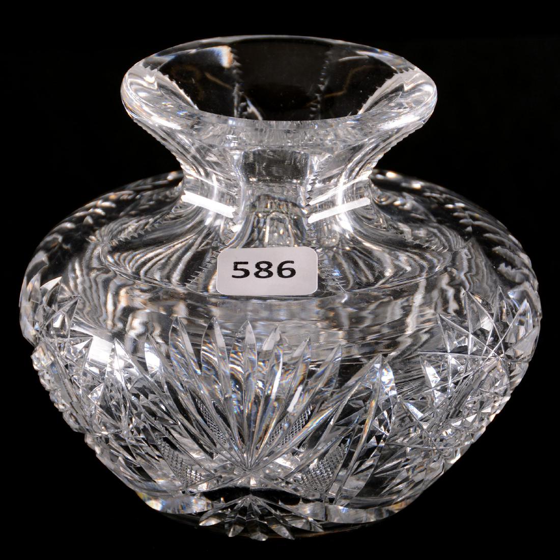 Vase - American Brilliant Cut Glass - 4" X 4.5" (1 of 3)