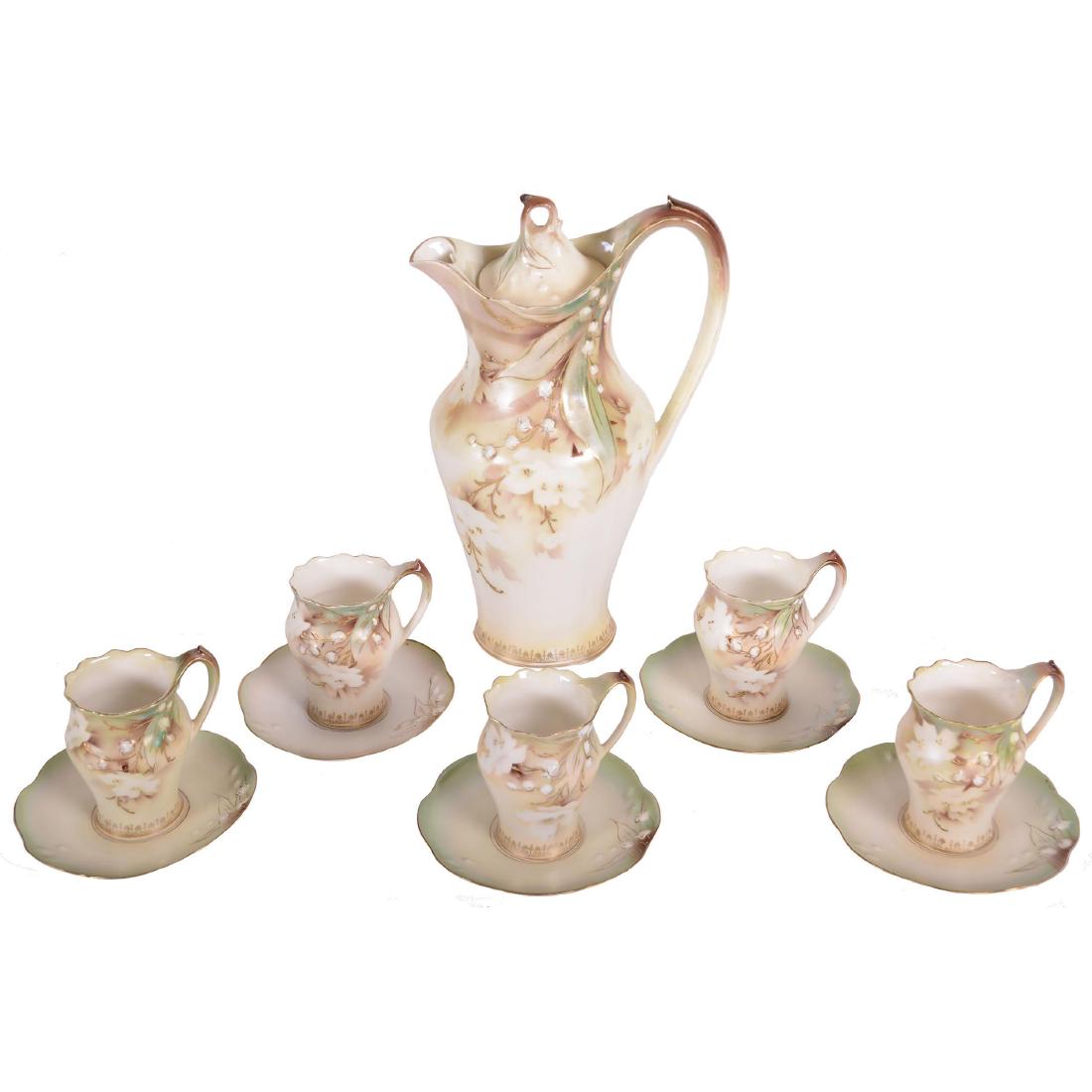 Chocolate Set - Unmarked Prussia - 9.5" Pot (1 of 7)