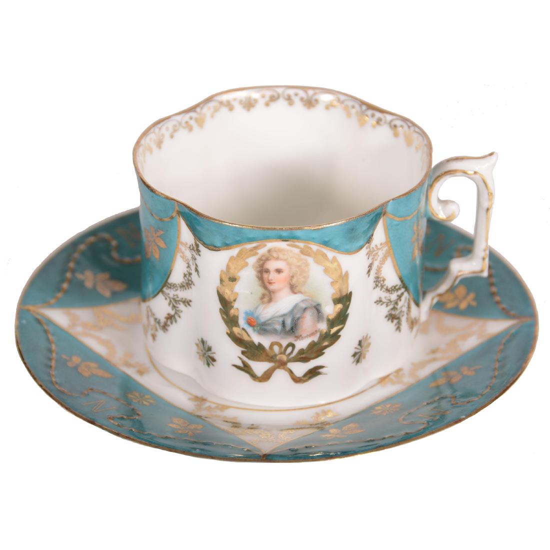 Coffee Cup & Saucer - Prov Saxe Mark - 2.25" X 5.25" (1 of 3)