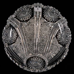 Bowl - 2" X 9" - Palm Leaf Pattern by Ohio Cut Glass: Bowl - 2" X 9" - Palm Leaf Pattern by Ohio Cut Glass Quality Shell Type Design - Beautiful Blank - ABCG