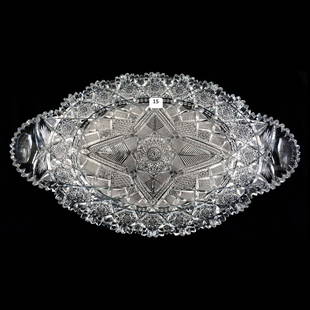 Ice Cream Tray - 17.5" X 10.25" - Signed J. Hoare: Ice Cream Tray - 17.5" X 10.25" - Signed J. Hoare Marquis Pattern - Beautiful Blank - Well Cut - ABCG