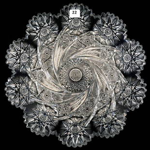 Round Tray - 12" - Signed Libbey Lenox Pattern: Round Tray - 12" - Signed Libbey Lenox Pattern (AKA Comet) - ABCG