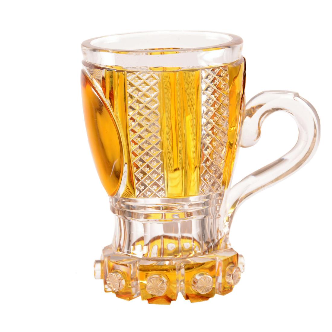 Bohemian Mug - 5.75" - Amber Cut to Clear (1 of 3)