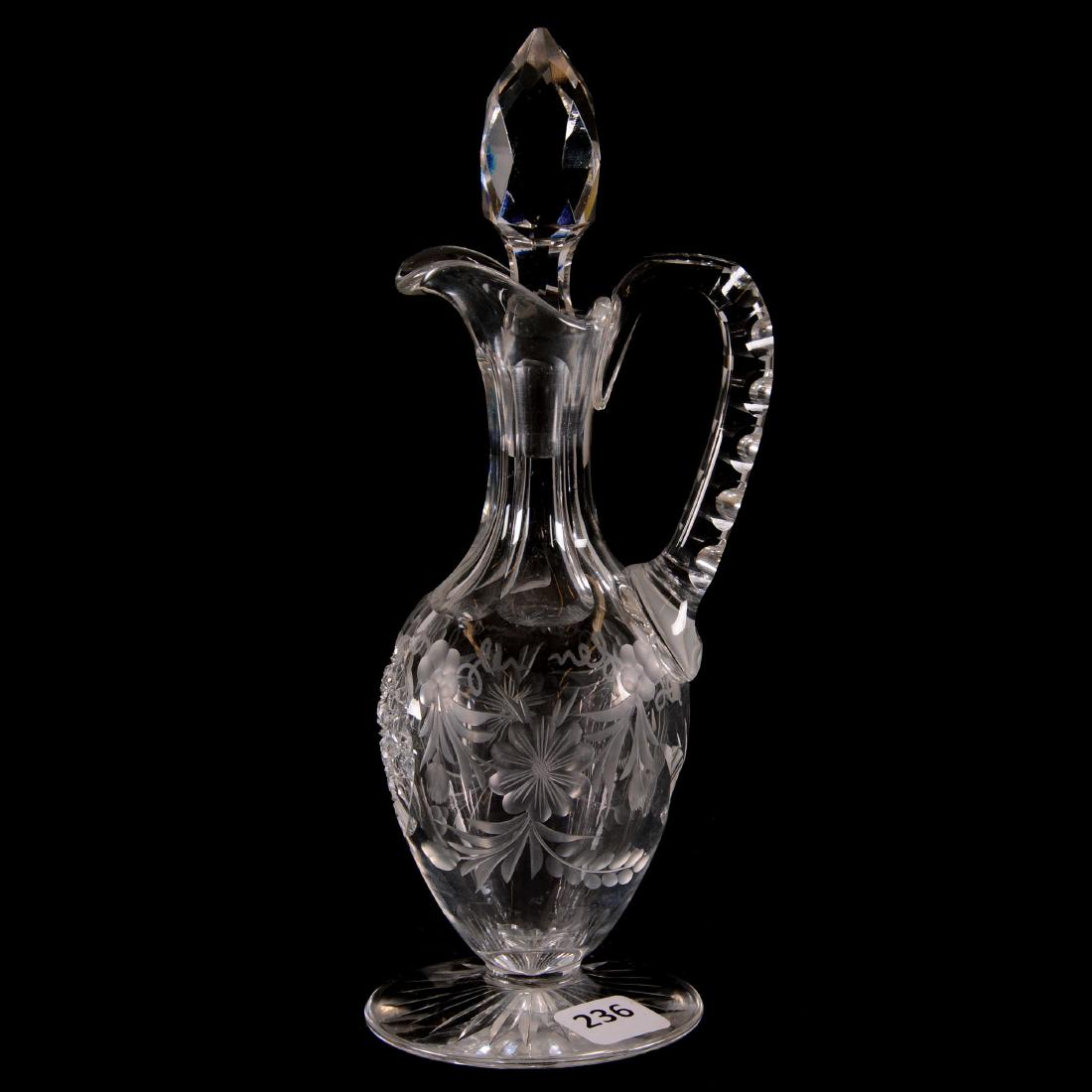 Pedestal Cruet - 8.5" - Signed Tuthill Cosmos Pattern (1 of 3)